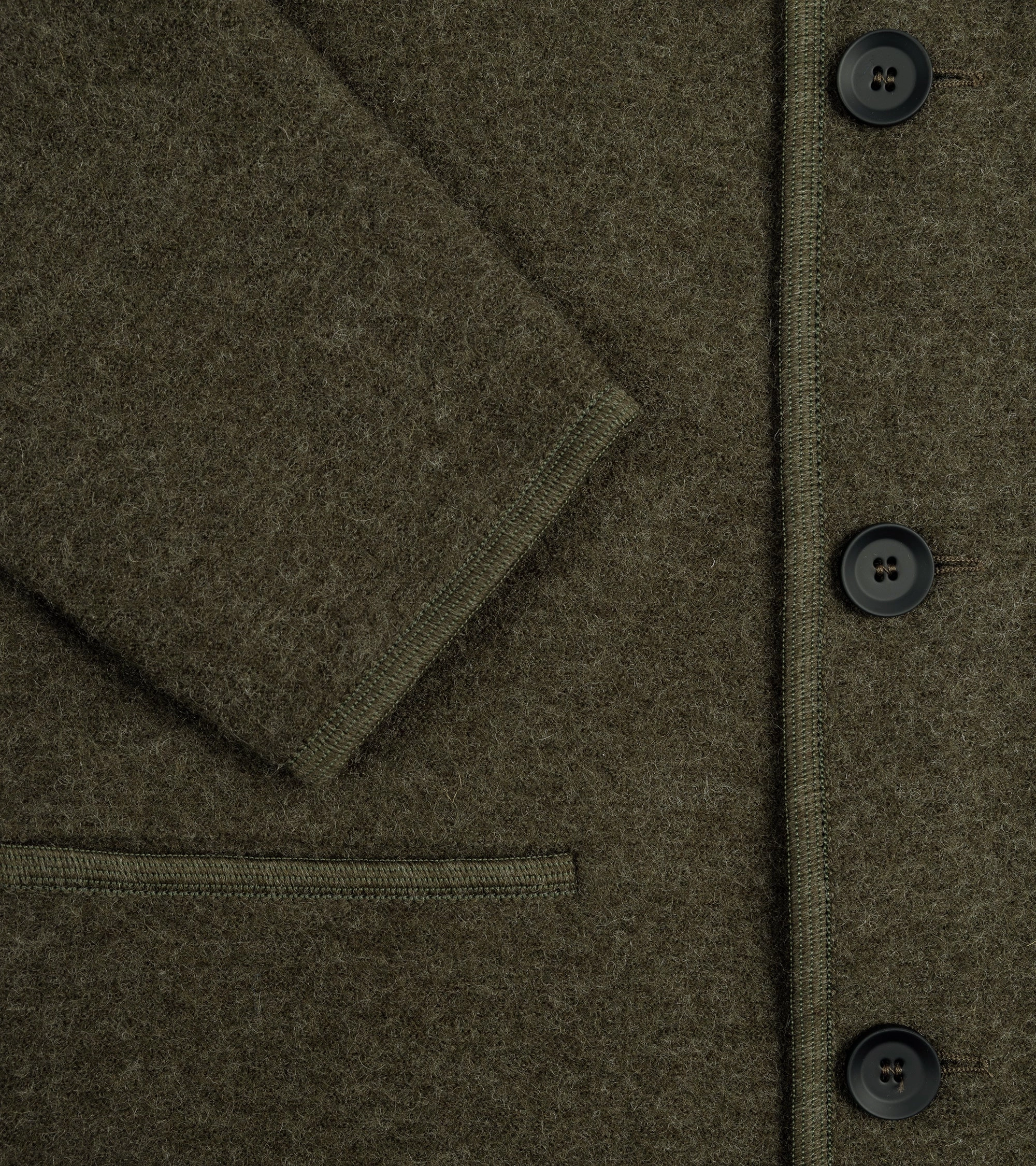 Softshell Fabric Alpe Piano Francesco Felted Wool Jacket: Olive