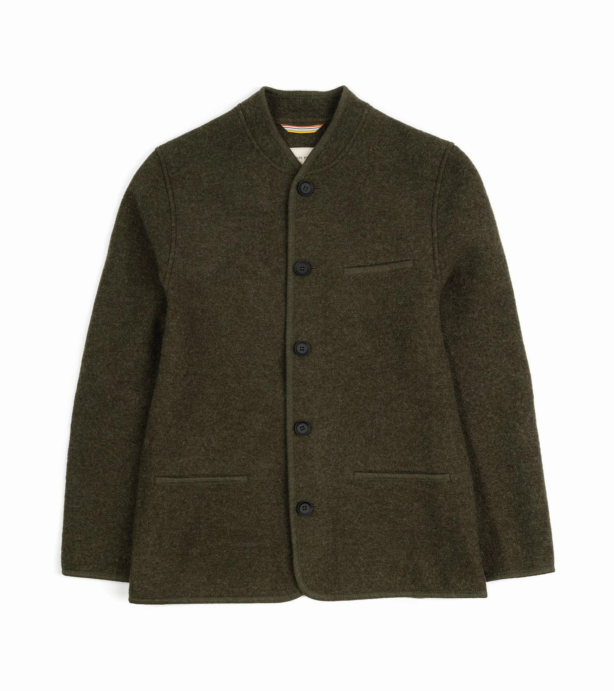 Alpe Piano Francesco Felted Wool Jacket: Olive Eco Friendly Coatings Ripstop Reinforcement