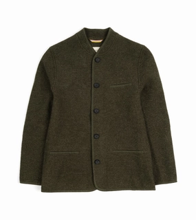 Alpe Piano Francesco Felted Wool Jacket: Olive Eco Friendly Coatings Ripstop Reinforcement
