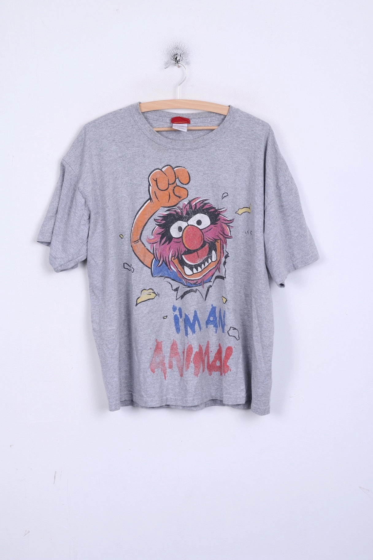 The Muppets Mens XL T-Shirt Grey Animal Cotton Short Sleeve Show Stylish Comfort