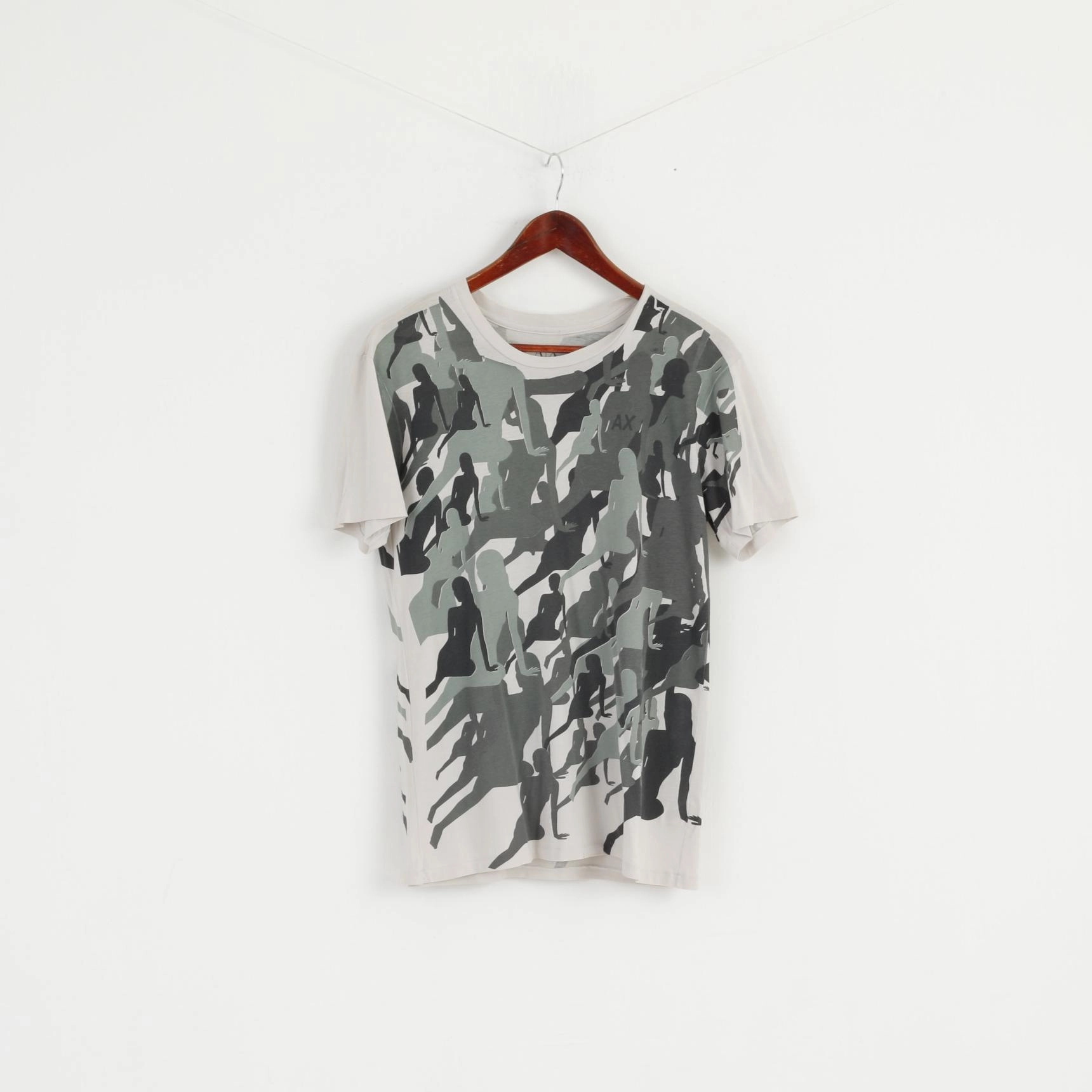 Armani Exchange Men S T- Shirt Green Camouflage Lady Print Thin Cotton Top Teenager fashion