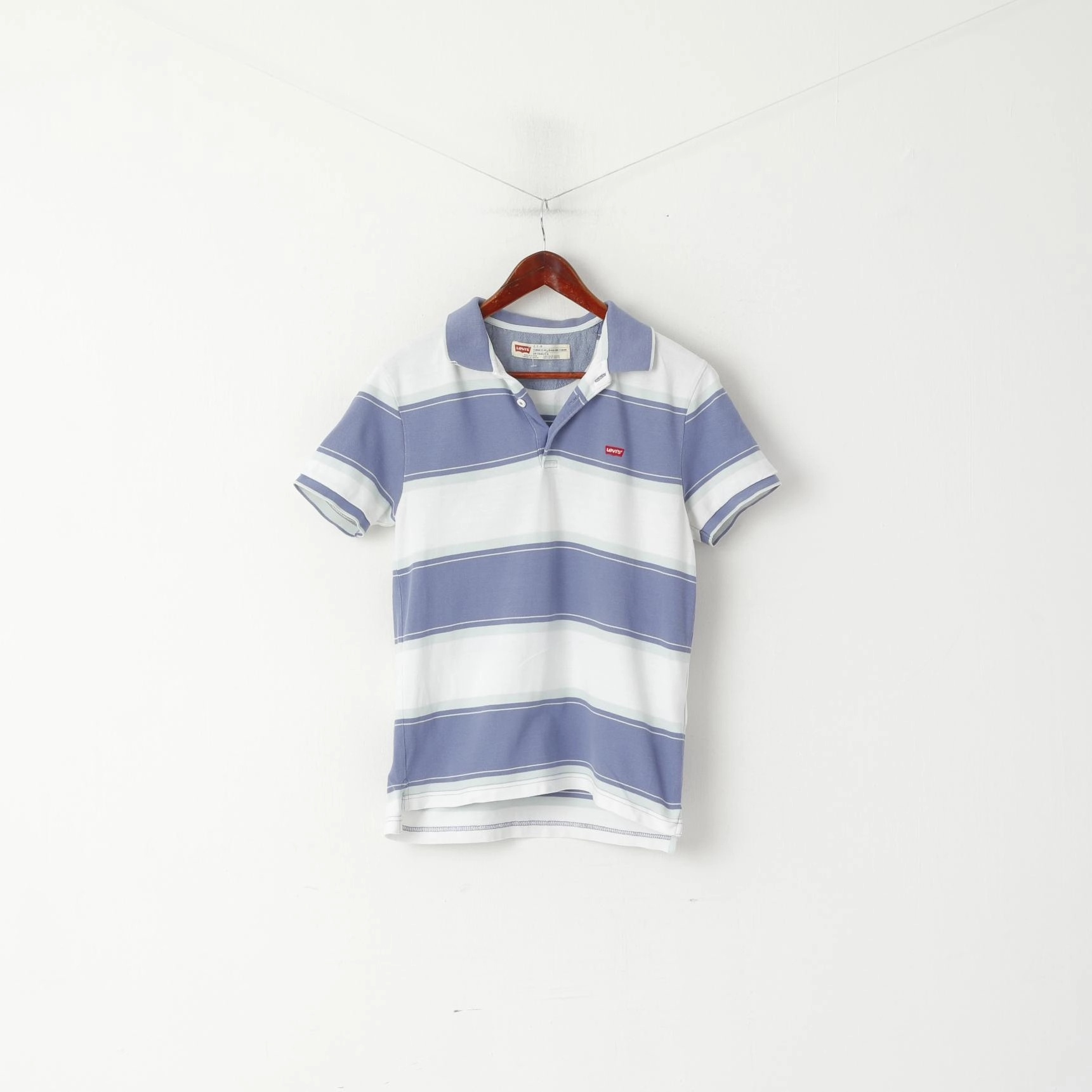 Perfect for Any Outfit Levi's Men S Polo Shirt Violet Striped Short Sleeve Cotton Standard Fit Top