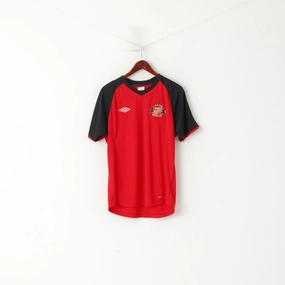 Umbro Men L Shirt Red A.F.C. Sunderland Football Club Sportswear Jersey Top Classic Style Trend