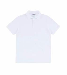 Trunk Moxon Short Sleeve Polo Shirt: White Retro Vibe