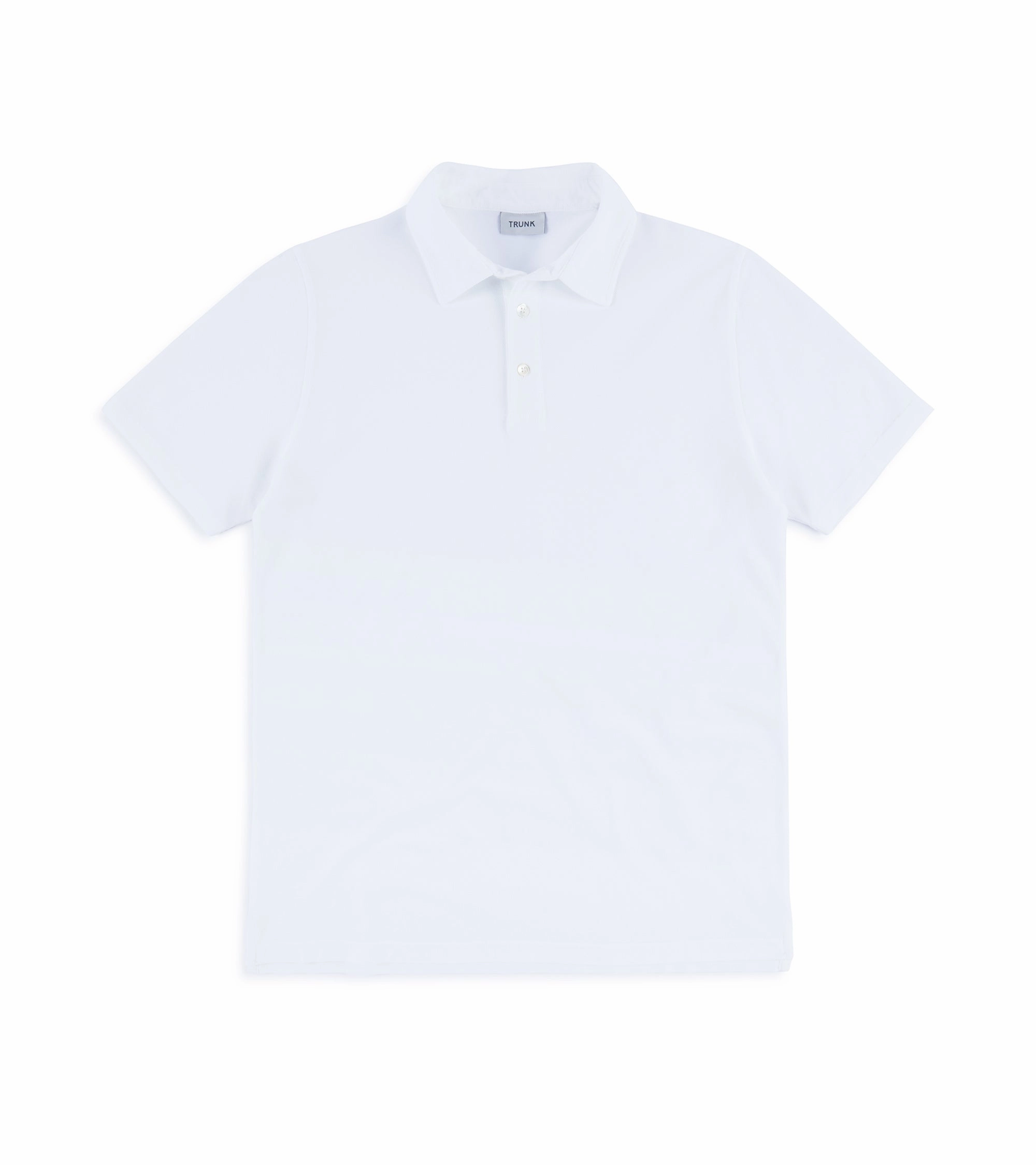 Trunk Moxon Short Sleeve Polo Shirt: White Tagless Design Luxe Apparel