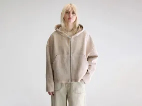 Fannel terry hoodie (252 / W / STONE) All Day Comfort Fit Oversized style