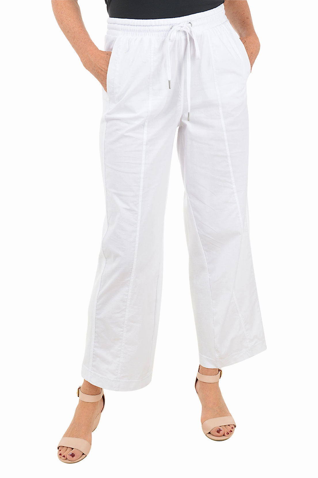 Abrasion Proof Reinforcements Poplin-Accented Wide Leg Lounge Pant