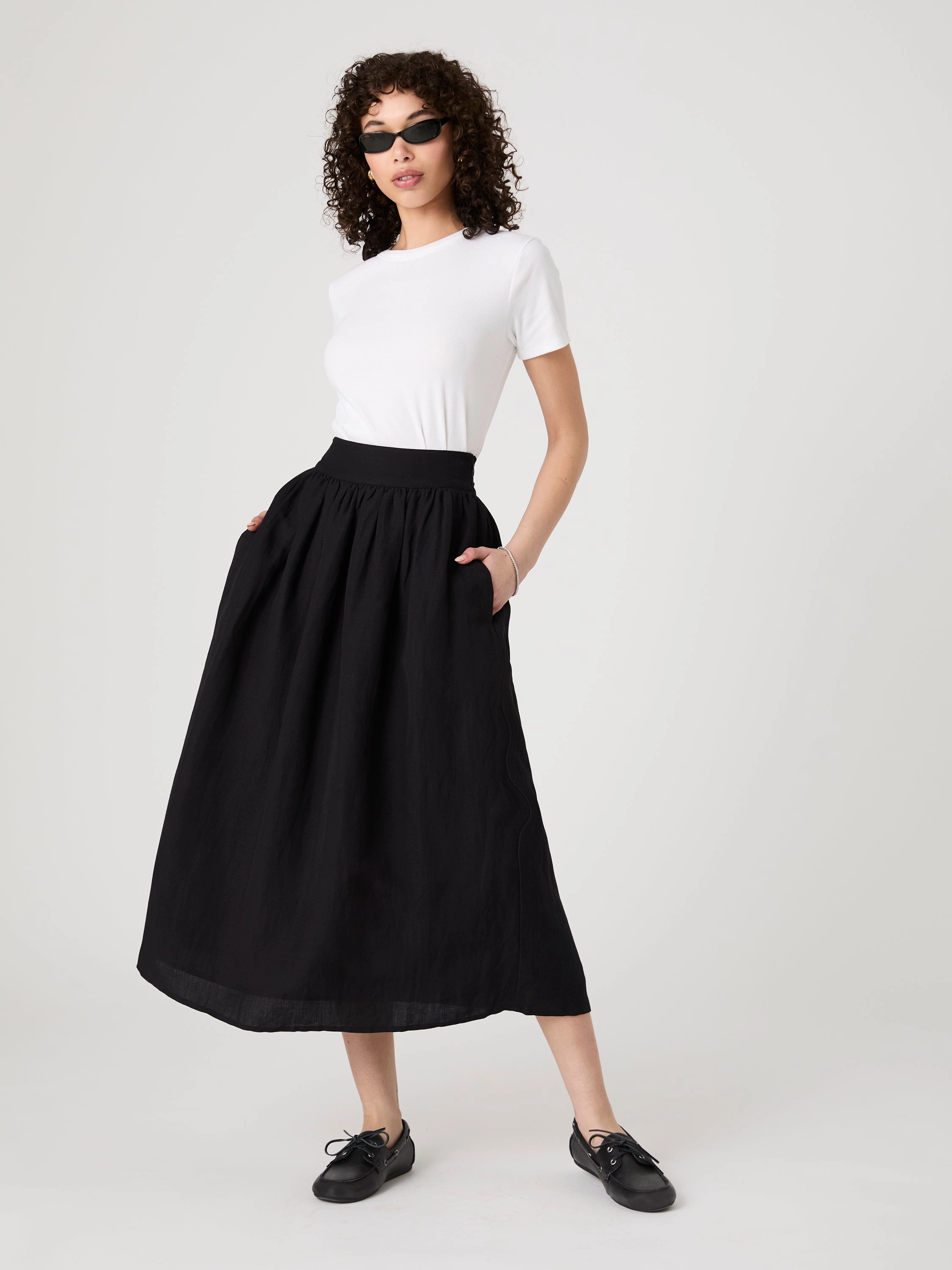 Outdoor Flex Summer Style Birdie Linen Midi Skirt
