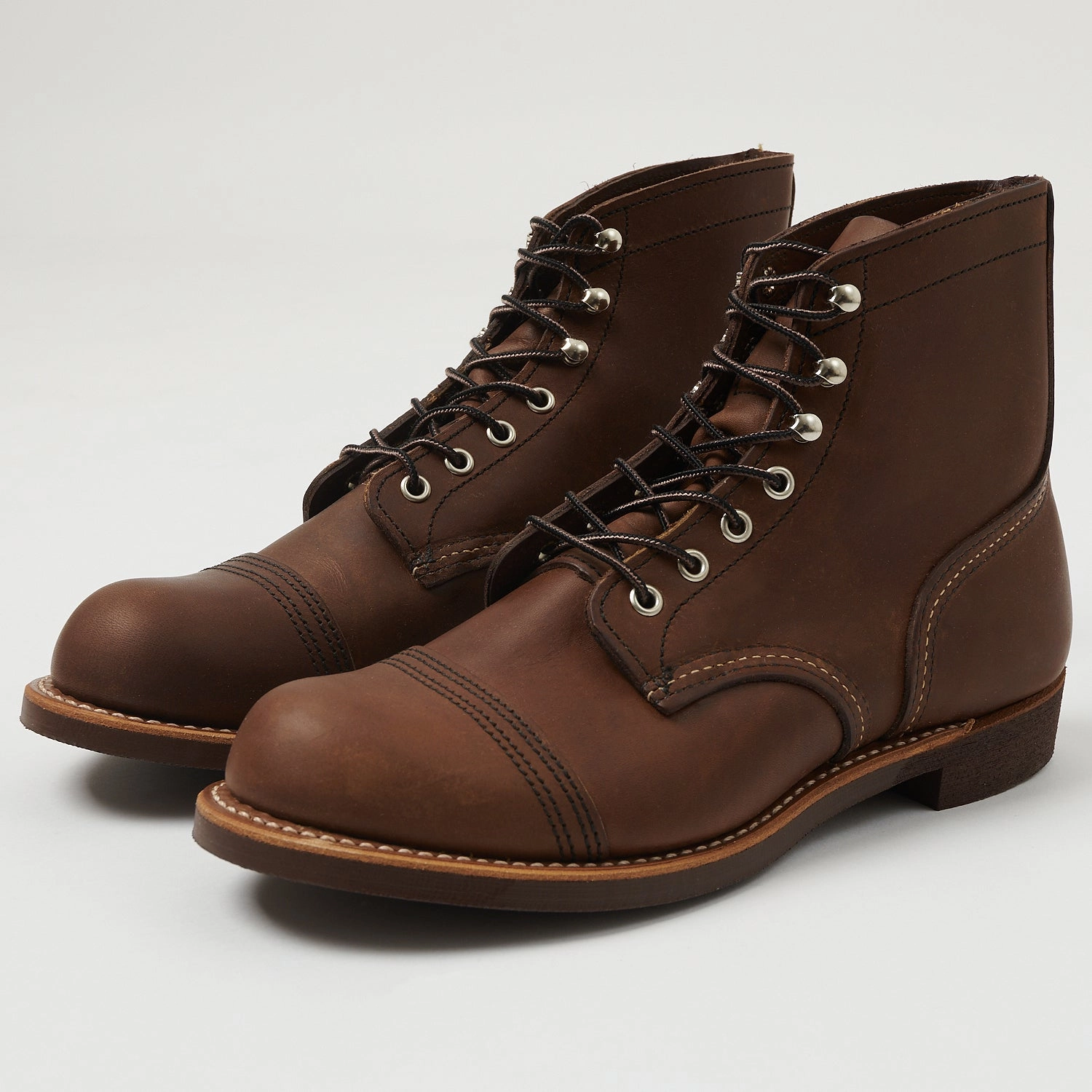Textured Surface Red Wing 8111-3 6" Iron Ranger Boots - Amber Harness