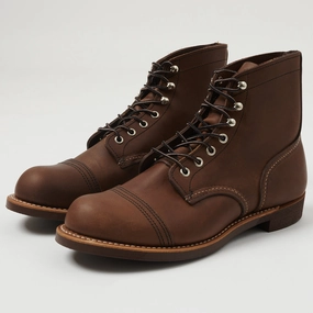 Textured Surface Red Wing 8111-3 6" Iron Ranger Boots - Amber Harness