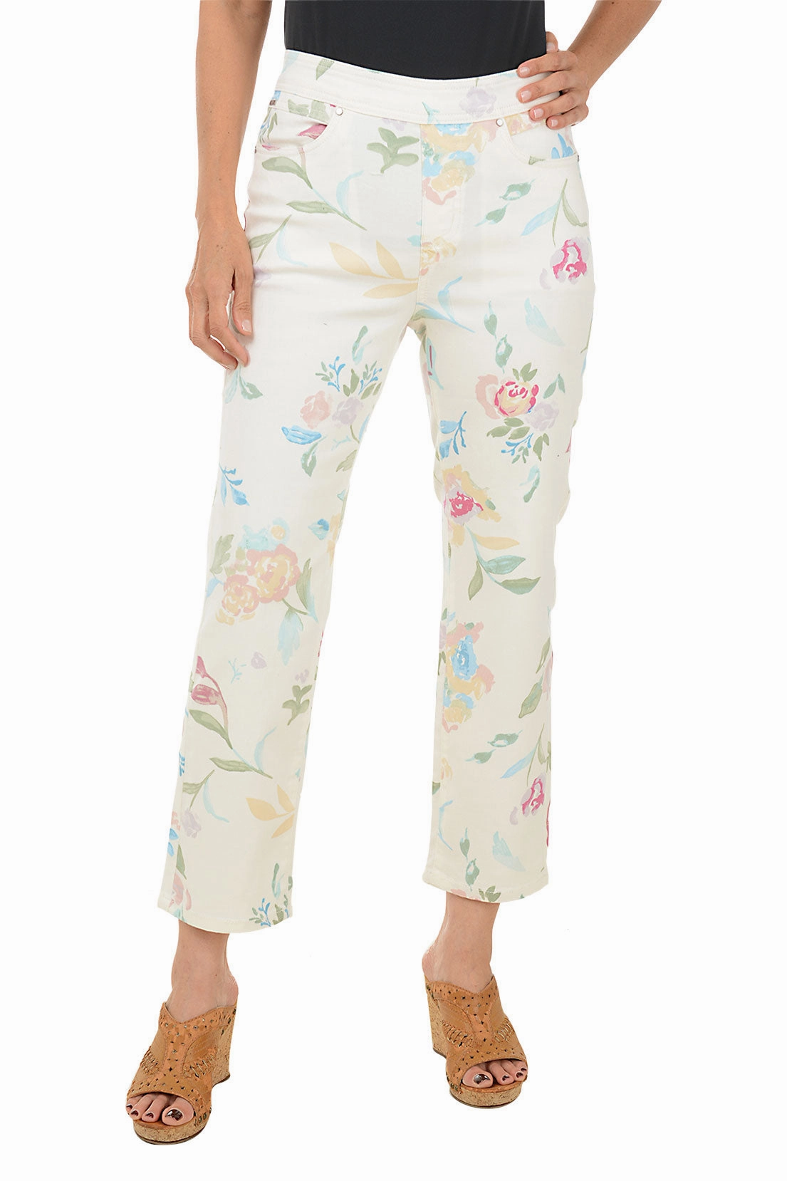Floating Flowers Libby Denim Crop Pant UV protection coating Relaxed Cut