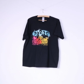 Casual Day Wear Gildan Mens L T-Shirt Black Cotton Graphic Take That 2011 Music Band Top