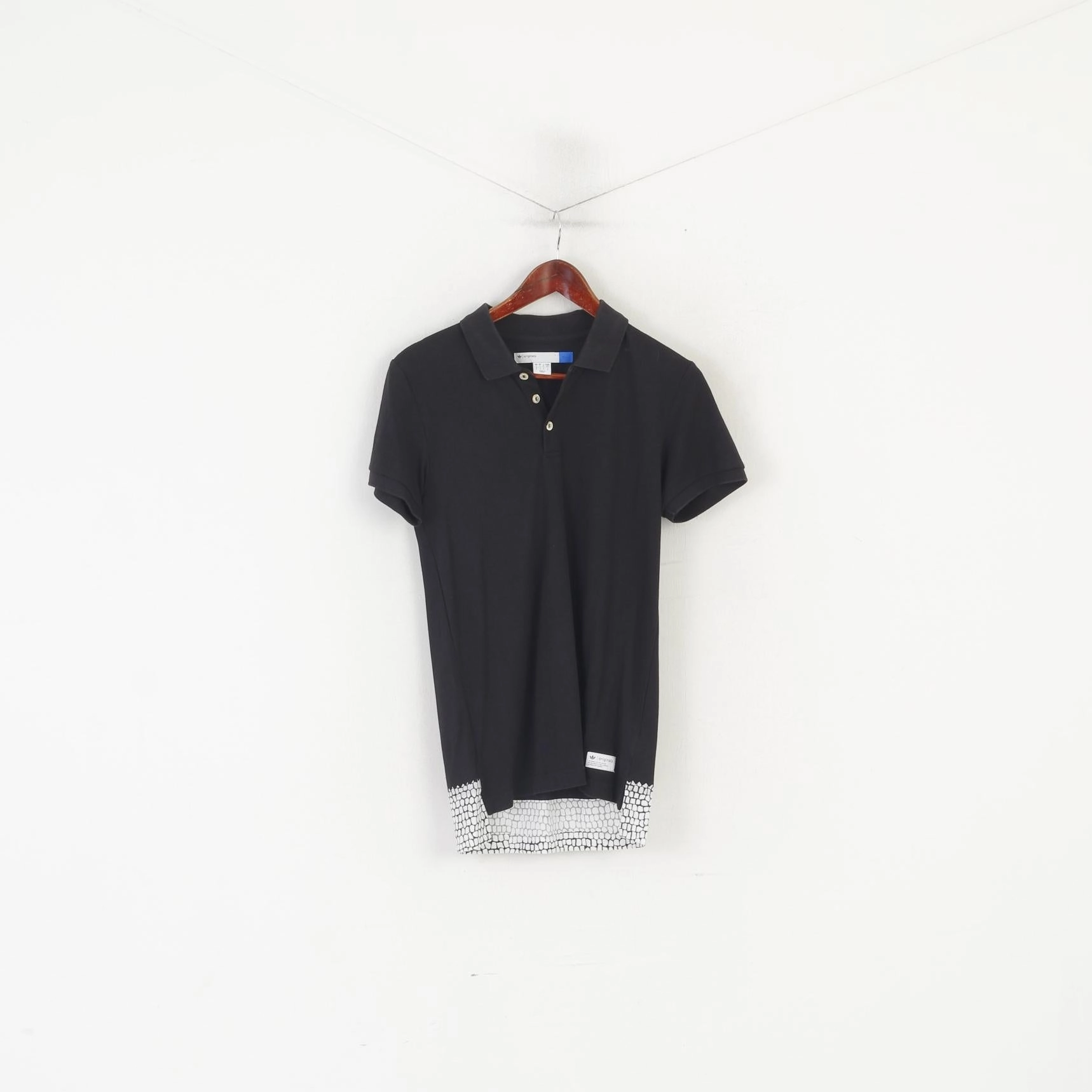 Adidas Originals Men S Polo Shirt Black Cotton Slim Fit Classic Long Back Top Seasonal Layering