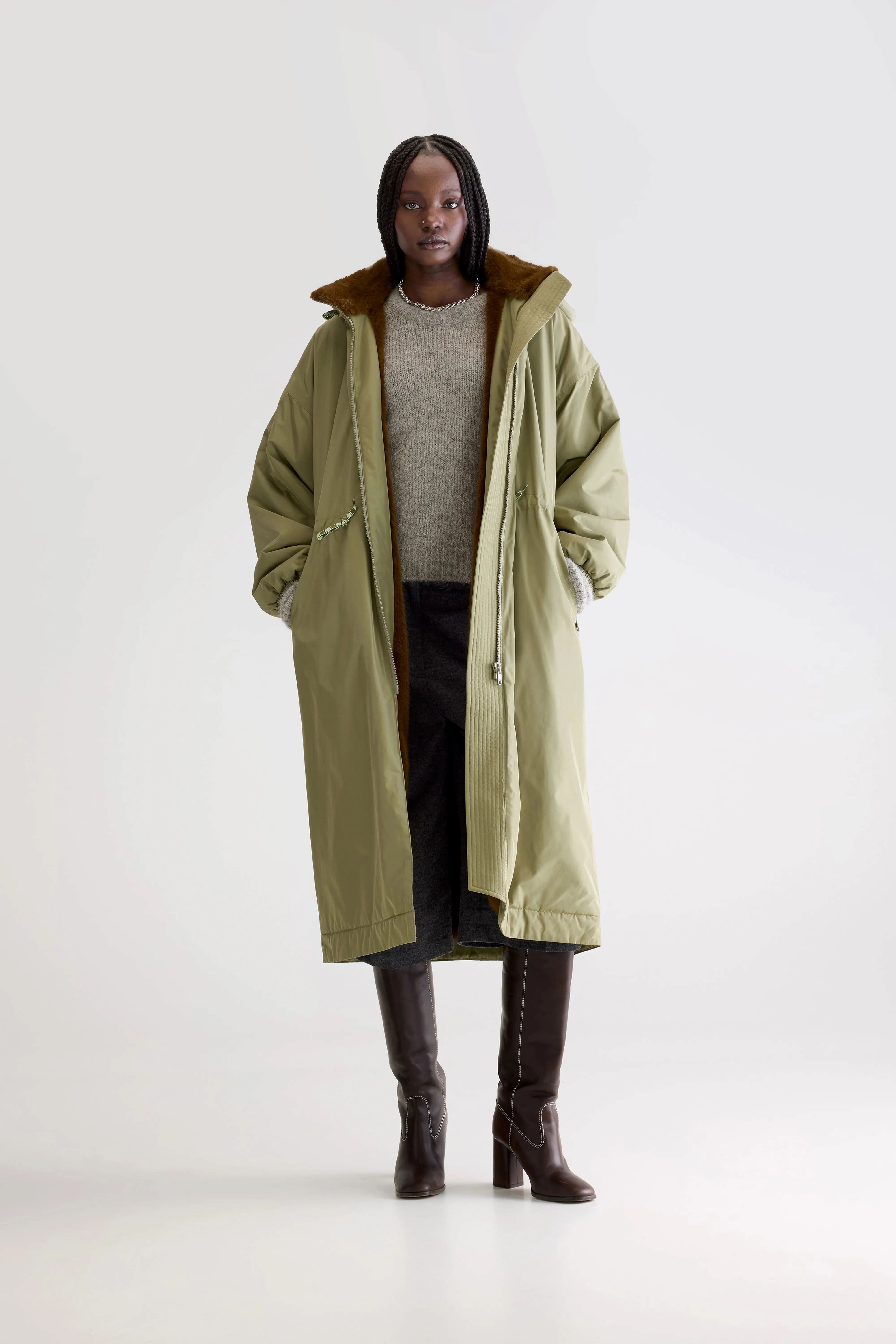 Hosfo hooded coat (252 / W / JEEP) Reinforced Elbow Panels