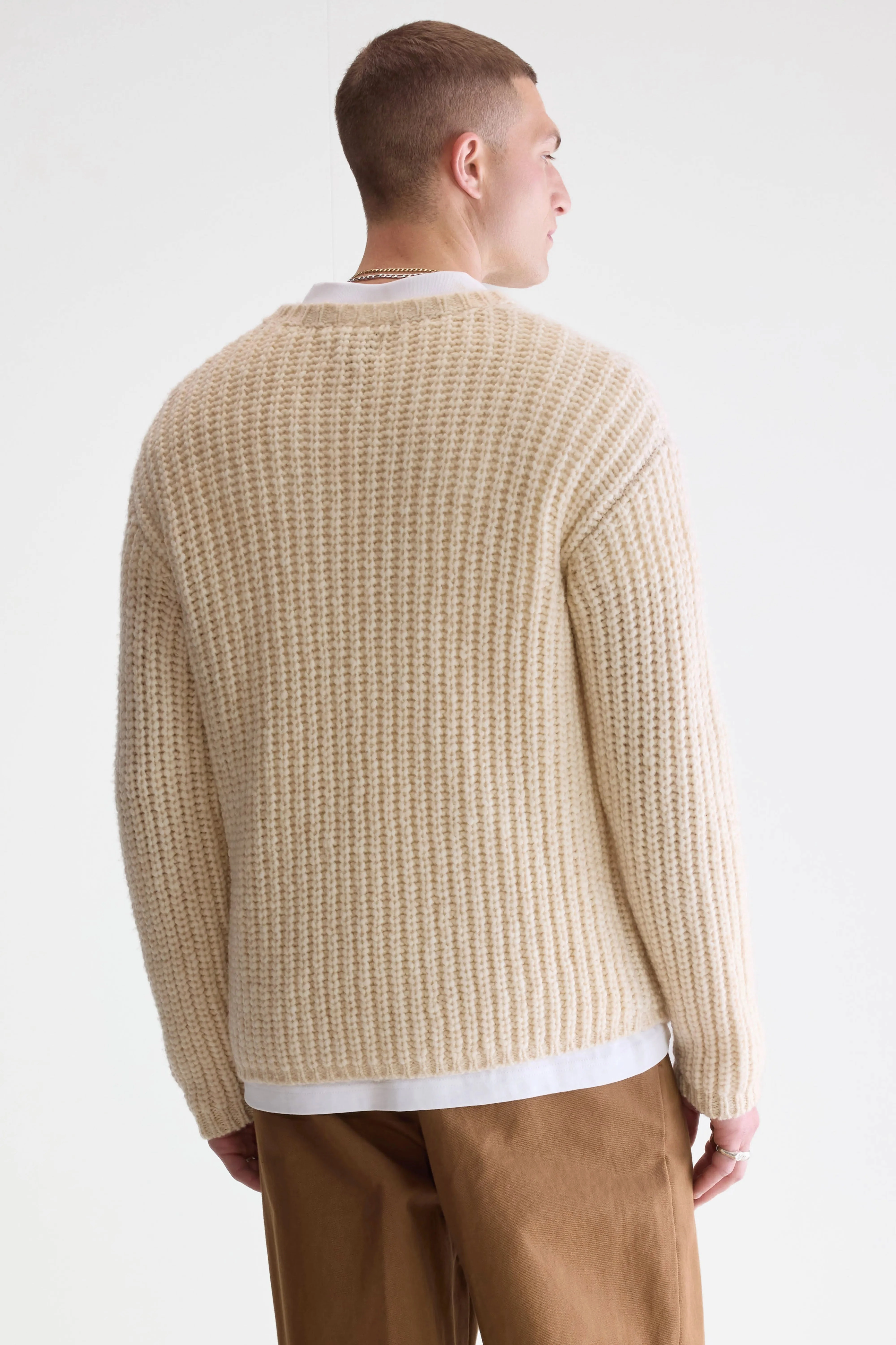 Nelio classic crewneck sweater (252 / M / ECRU) Temperature Regulating