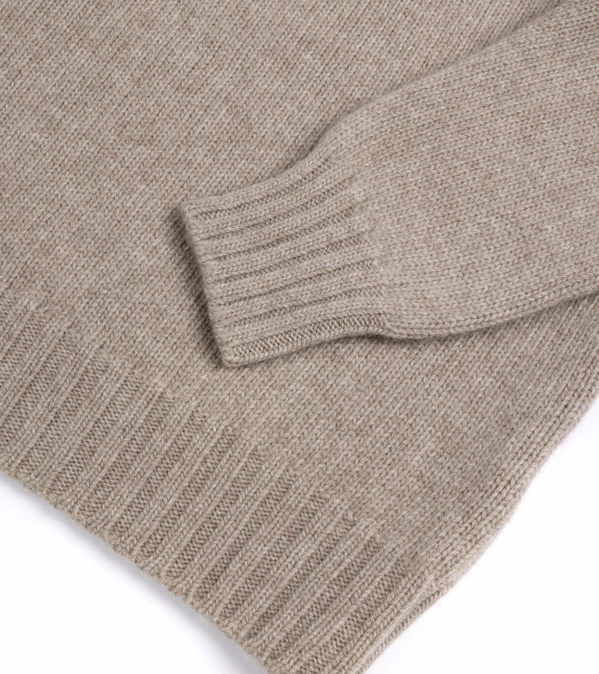 Simple Casual Style Luxe Layer Fedeli Oslo Wool Cashmere Roll Neck Sweater: Greige