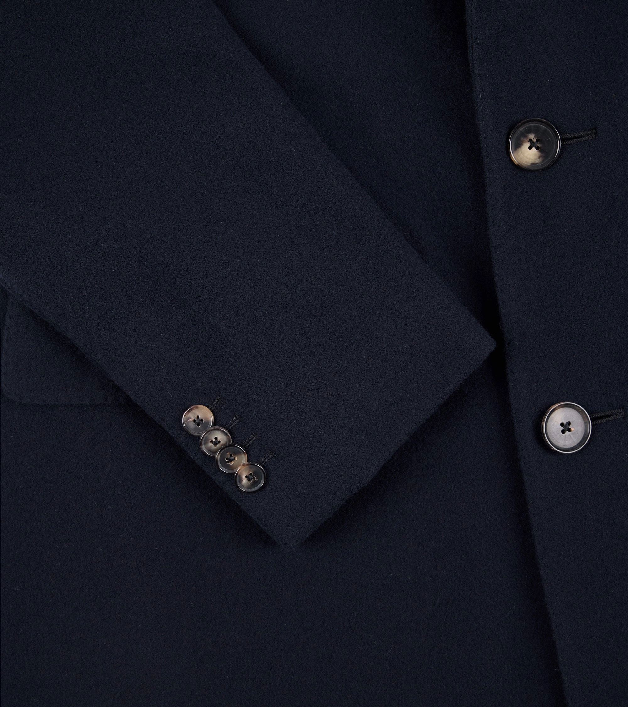 Caruso Aida Wool Overcoat: Navy Clean Fit Design