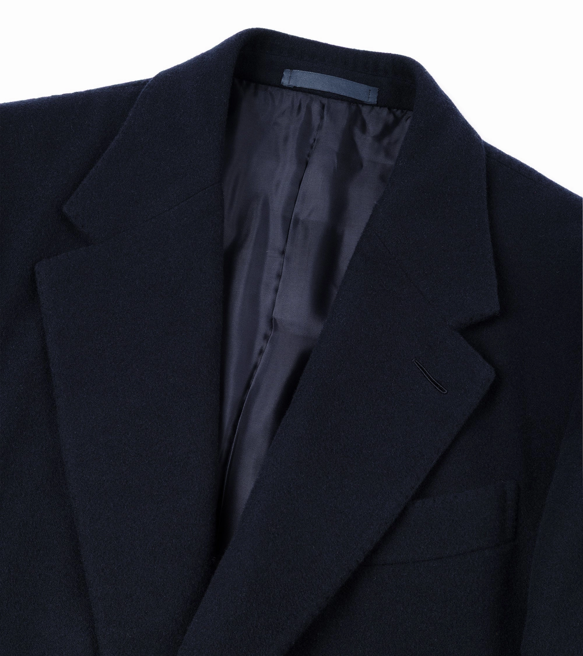 Caruso Aida Wool Overcoat: Navy UV Protection Articulated Elbows