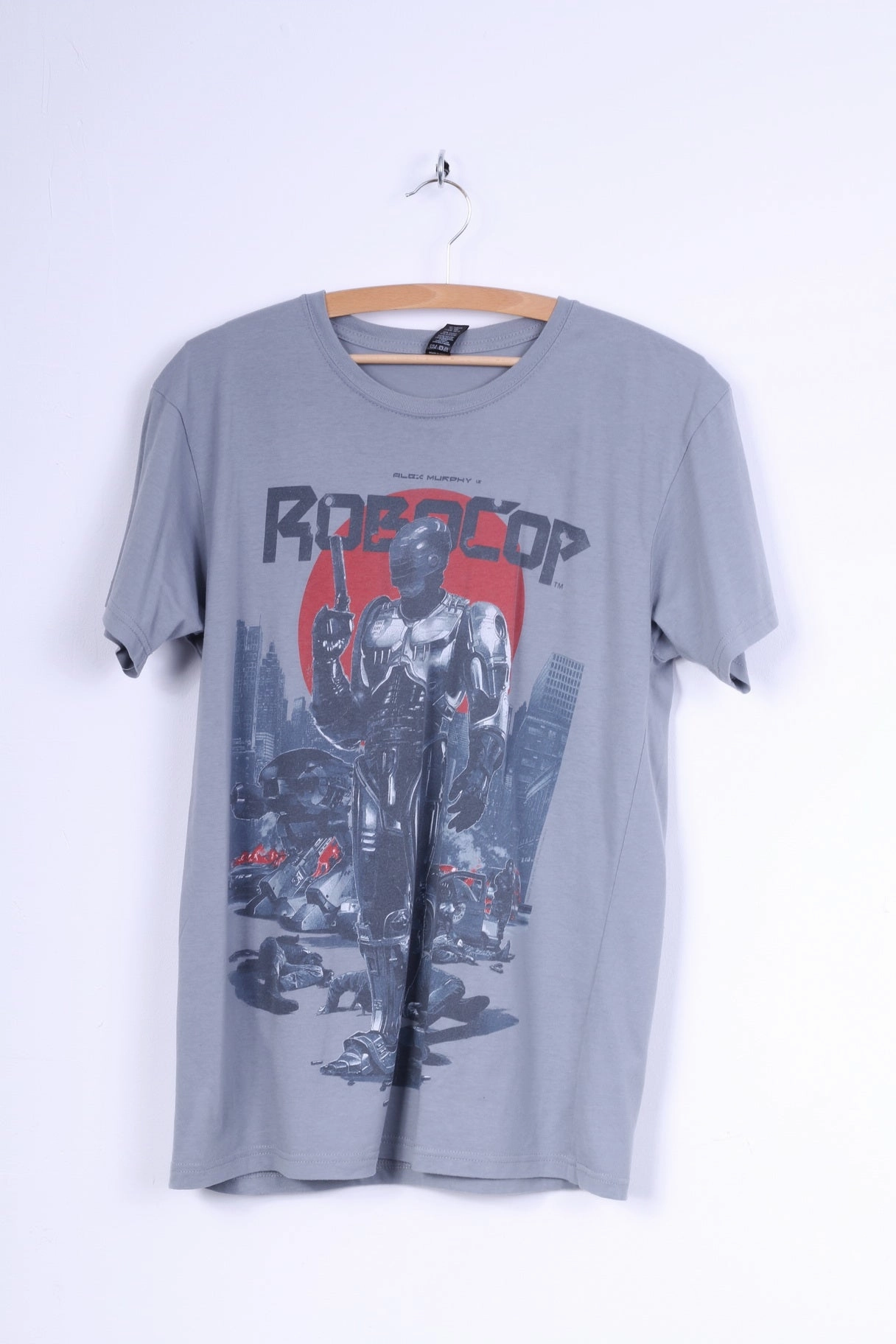 Loot crate Mens M (S) T-Shirt Grey Cotton Graphic Robocop Alex Murphy homecoming