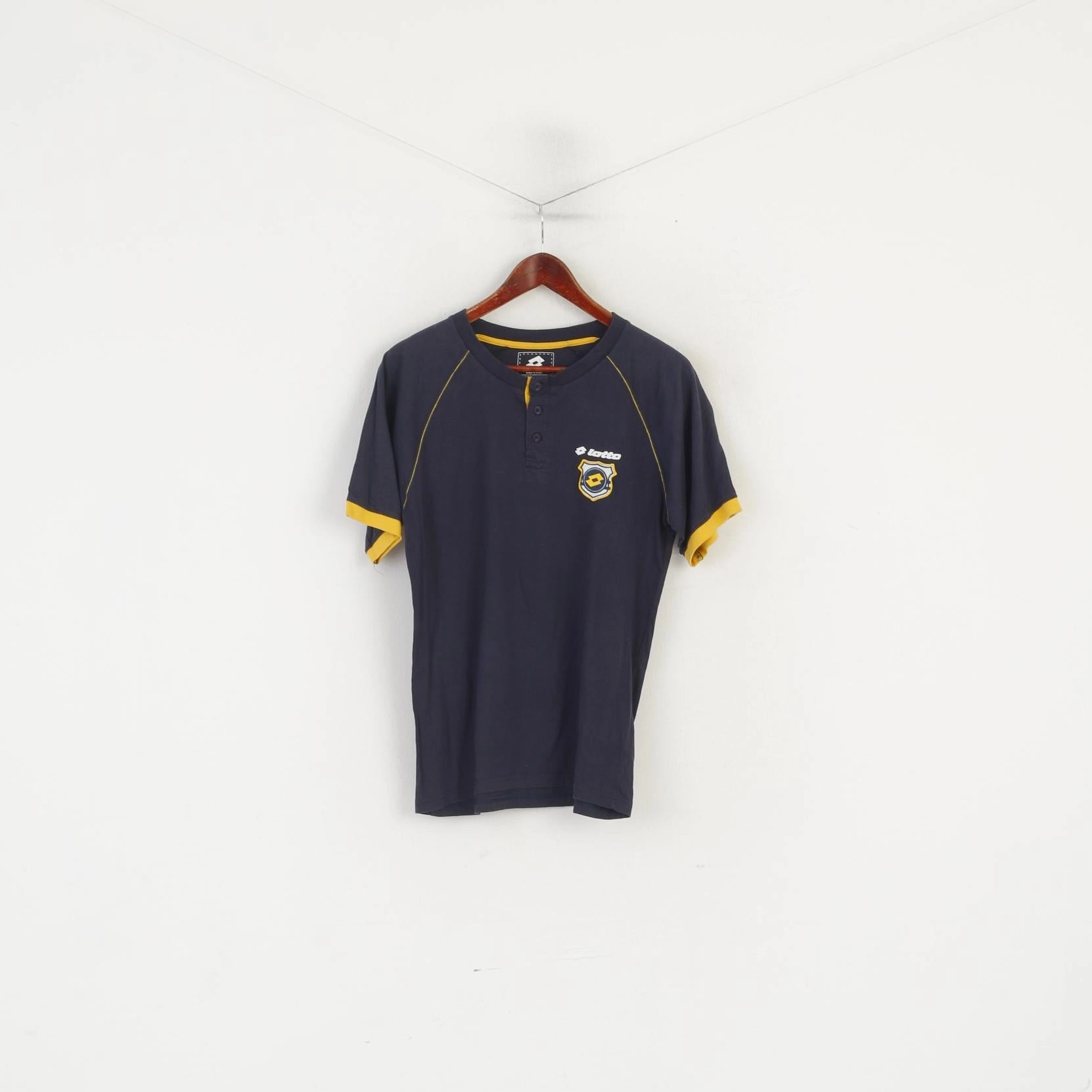 Lotto Men M Shirt Navy Cotton Nightwear Detailed Buttons Sleep Top Fashion-Forward Fit