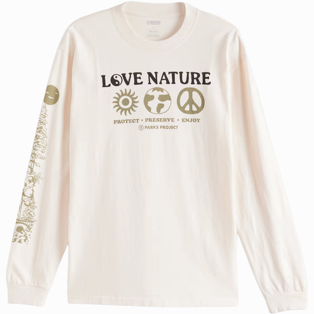 Love Nature Long Sleeve Tee Flexible Ribbed Cuffs