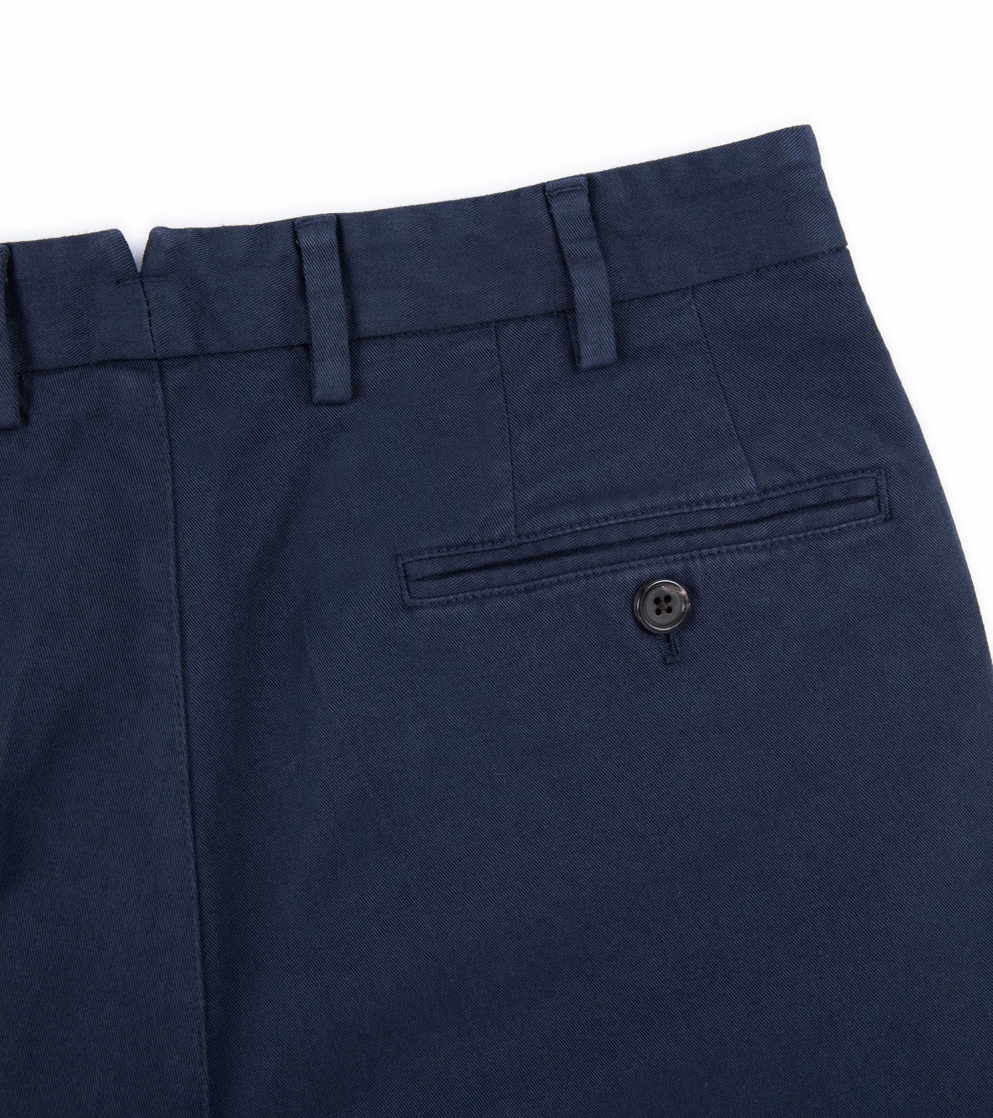 Ultra Soft Inner Layer Trunk Palmer Flat Front Cotton Twill Trousers: Light Navy