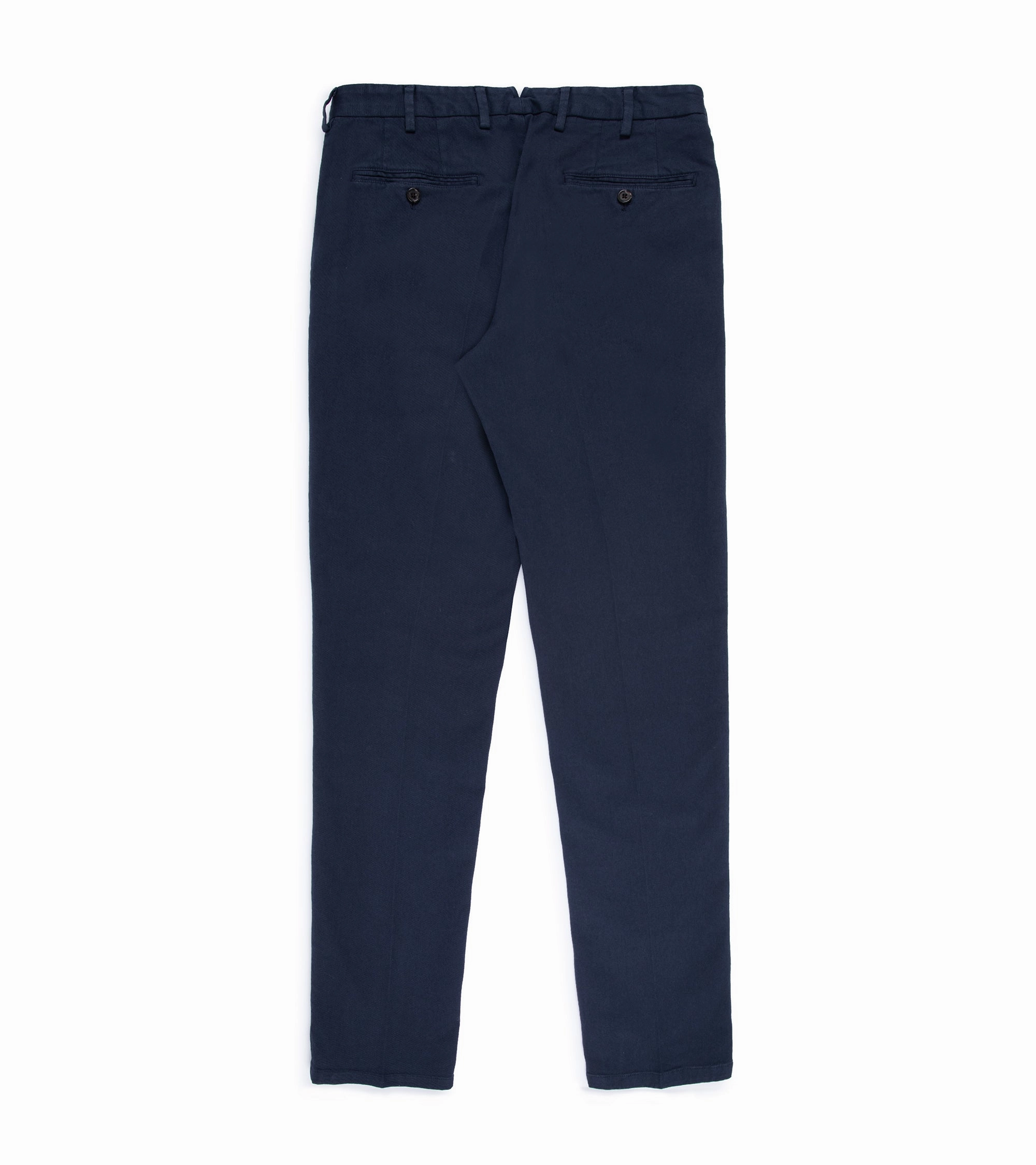 Trunk Palmer Flat Front Cotton Twill Trousers: Light Navy Lounge-friendly ReinforcedPockets