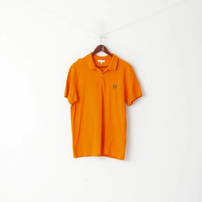 Workout Gear Unisex style Lyle & Scott Club Men XL Polo Shirt Orange Cotton Short Sleeve Detailed Buttons Top