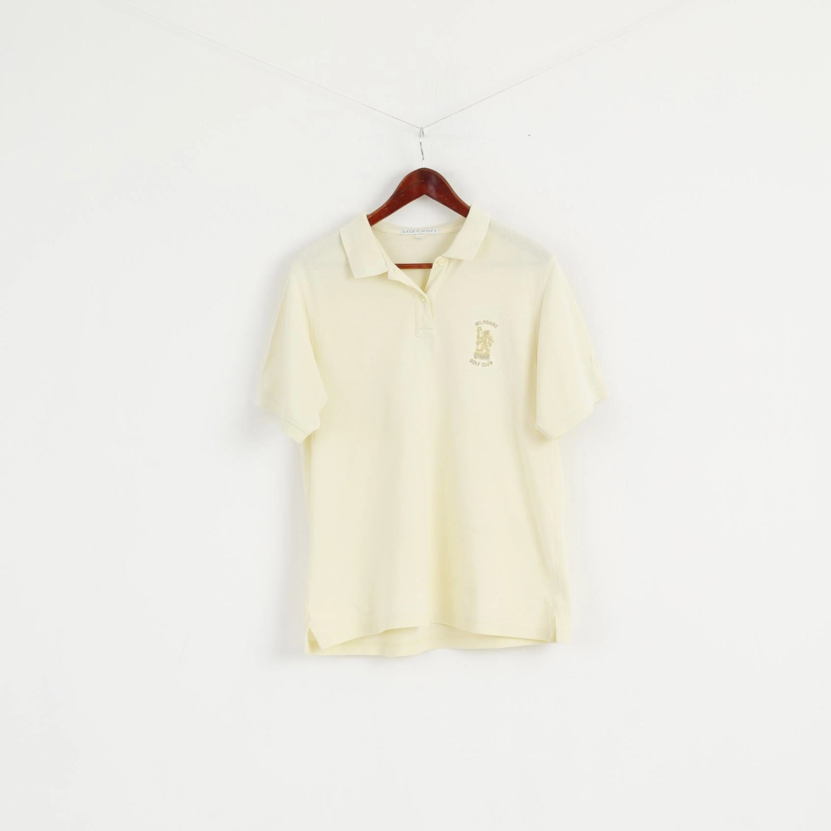 harmonious Stylish and Cozy Lyle & Scott Men L Polo Shirt Yellow Wilpshire Golf Club Classic Top