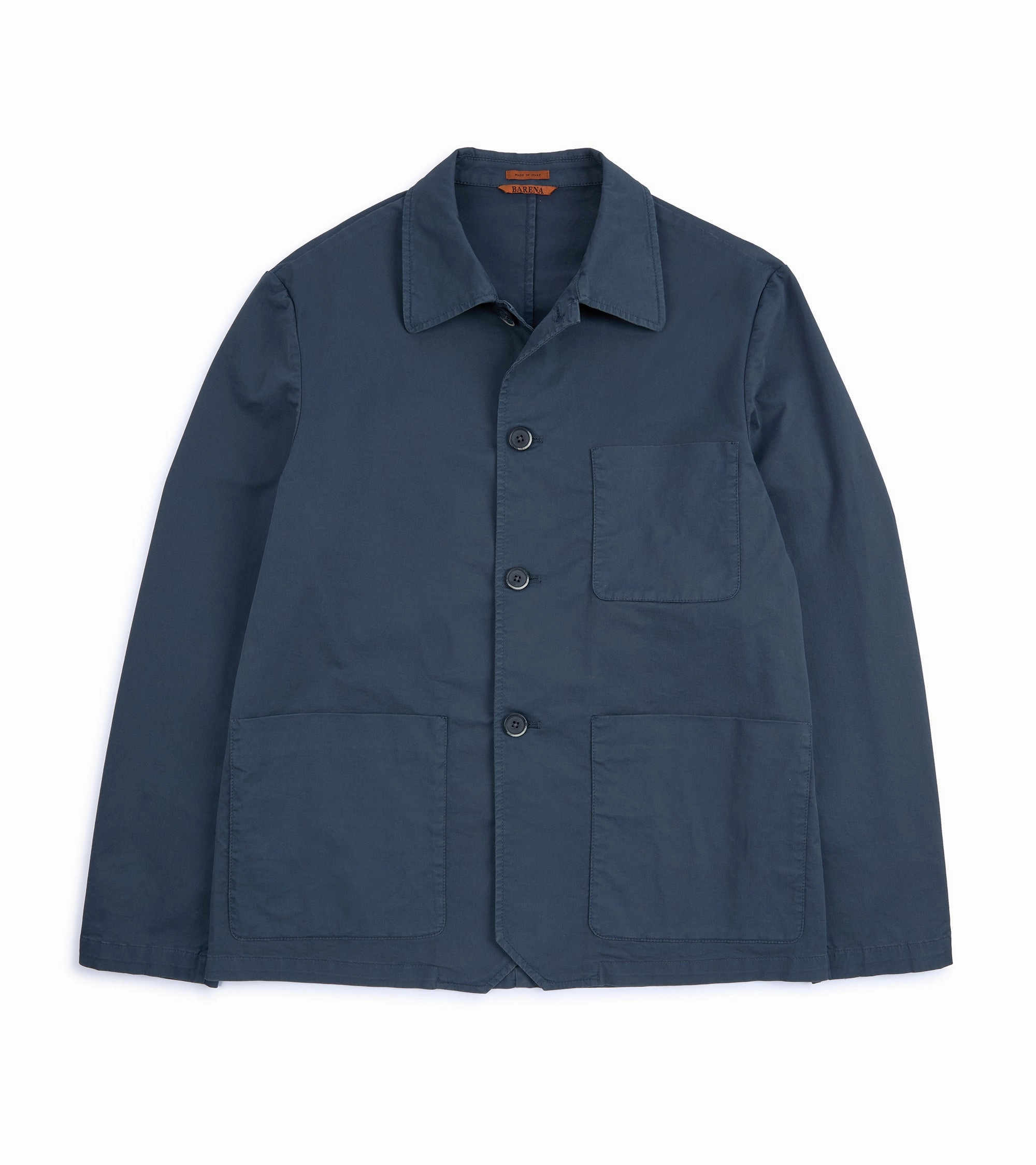 Barena Visal Trevo Cotton Twill Shirt Jacket: Navy Classic Cut Casual Comfy Layer
