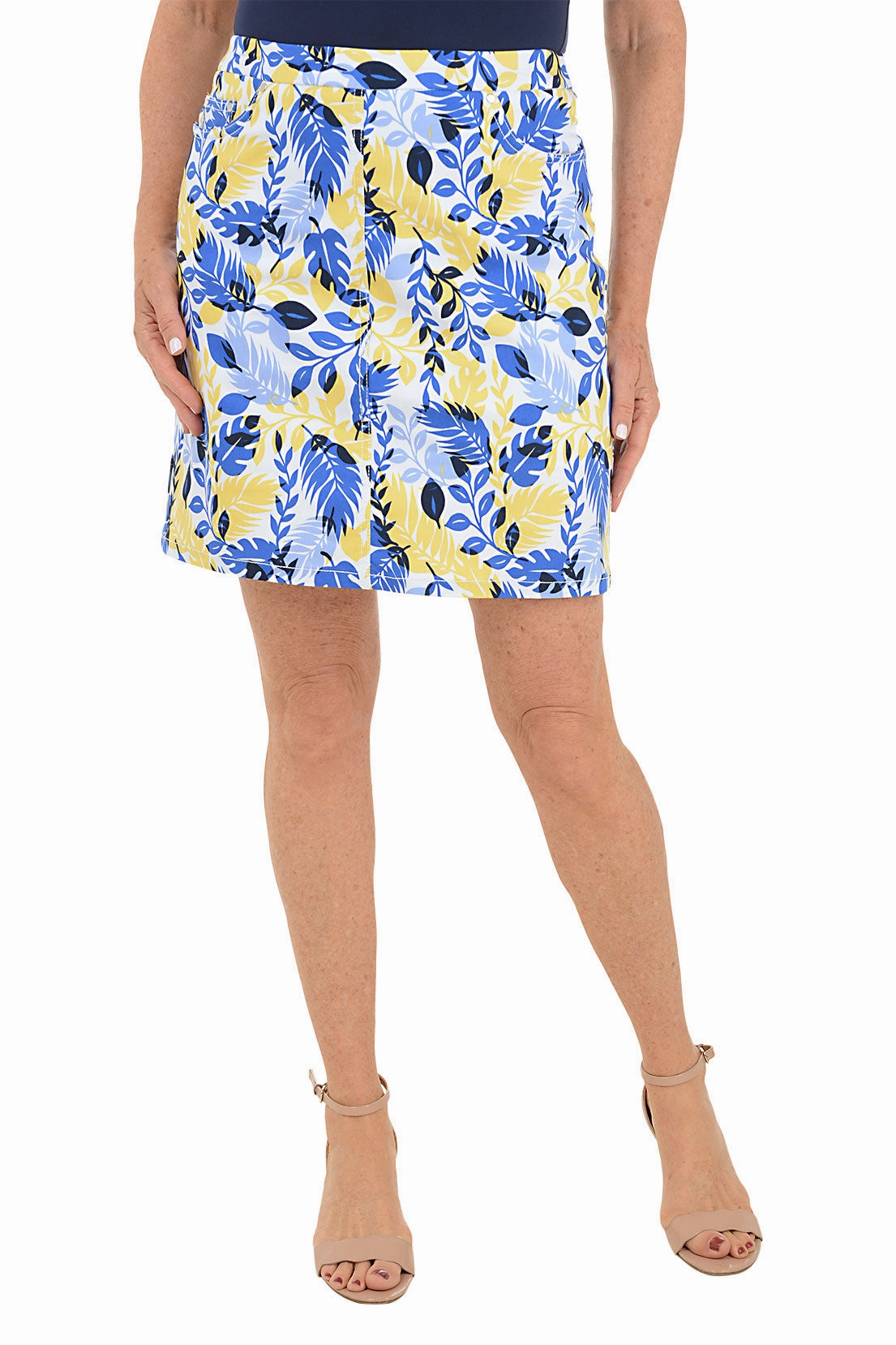 Breezy Vibe Making Waves Overlapping Leaves Skort