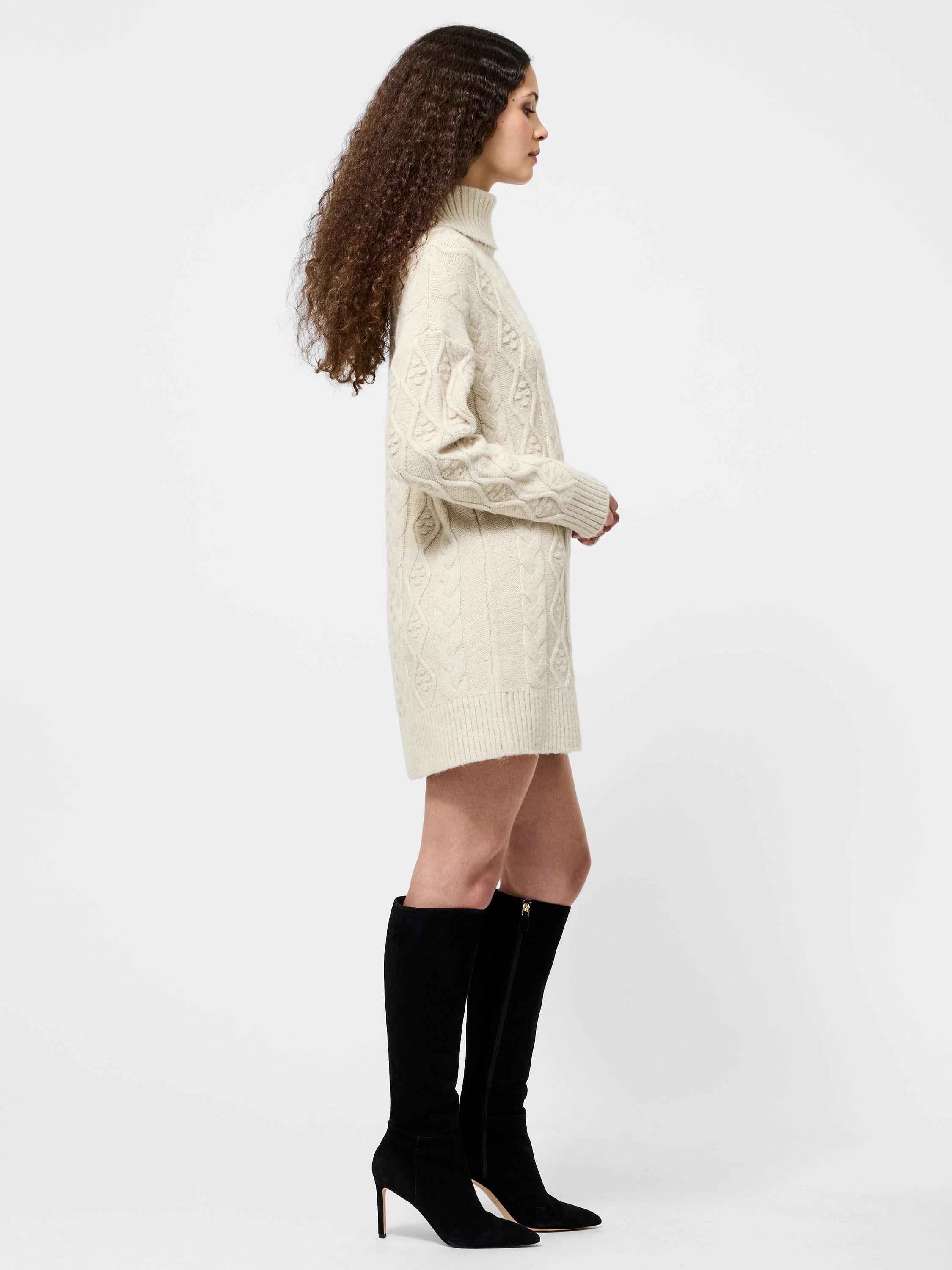 relaxed elegance Makira Knit Turtleneck Mini Dress