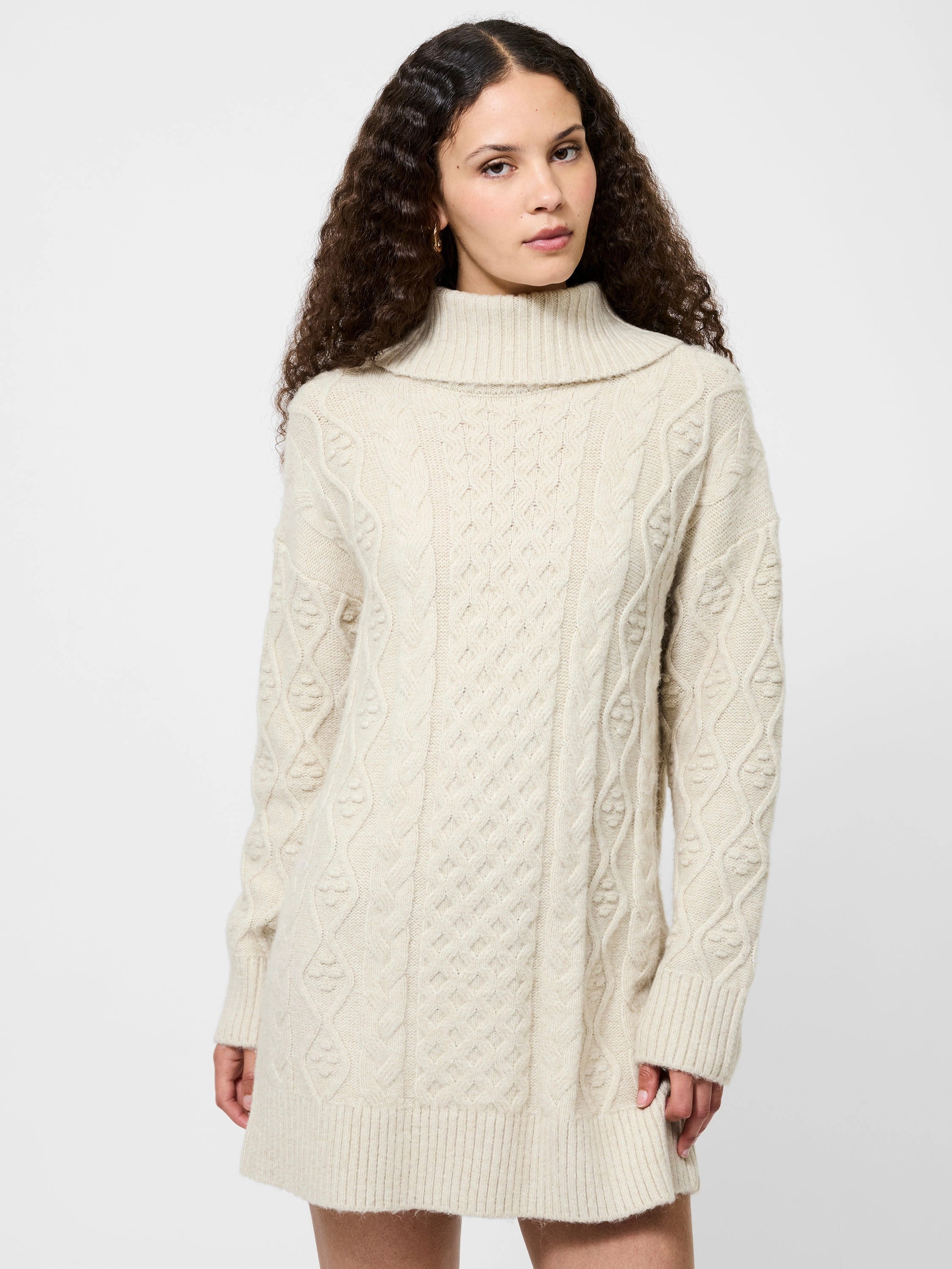Makira Knit Turtleneck Mini Dress Texture Rich