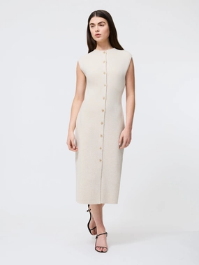 Flowing Fit Signature-Style Marley Knit Button Down Midi Dress