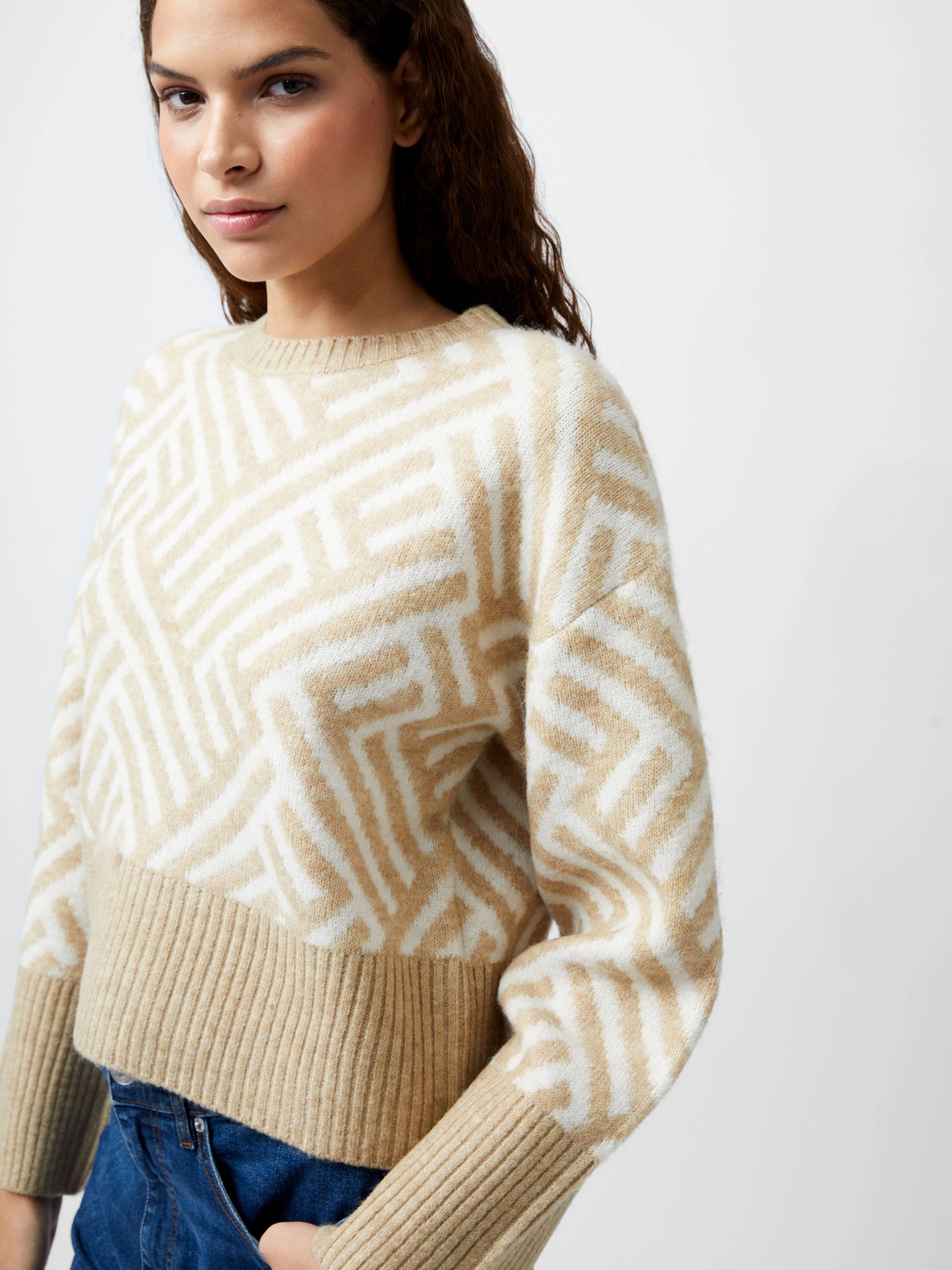 Martina Graphic Sweater Natural Fiber Composition