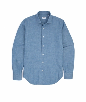 MCR Slim Japanese Chambray Shirt: Light Blue Compact Packing Trendsetting Design