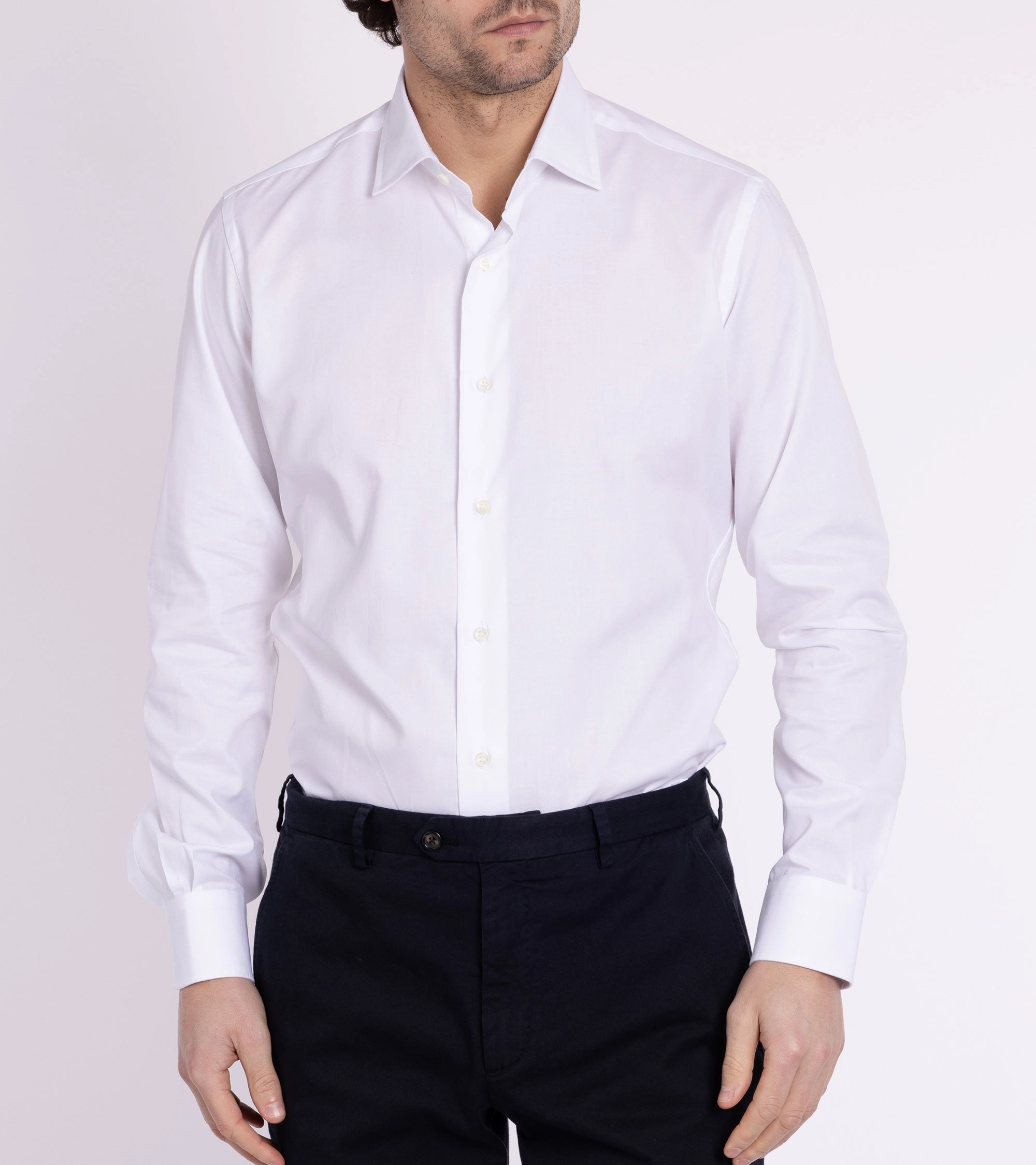 Modern Aesthetic MCR Slim Pinpoint Shirt: White