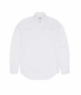 Mesh Insert Corporate Wear MCR Slim Pinpoint Shirt: White