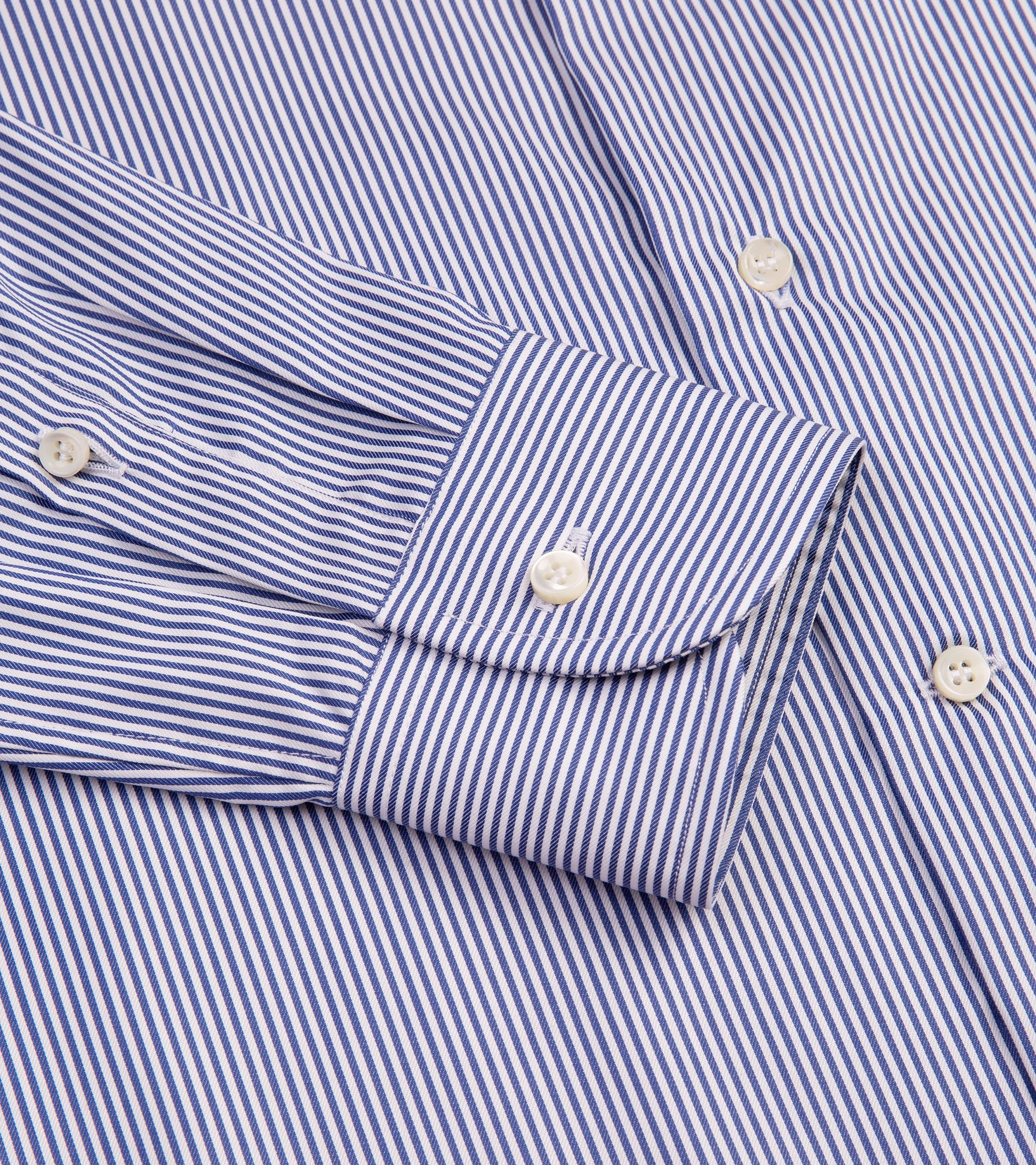 MCR Slim Twill Striped Shirt: Dark Blue Floral Motif Durable Fabric