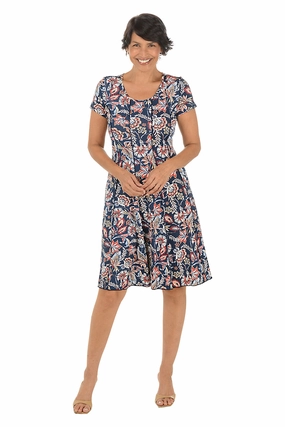 Melaleuca Puff Print Seamed Dress Layered Movement