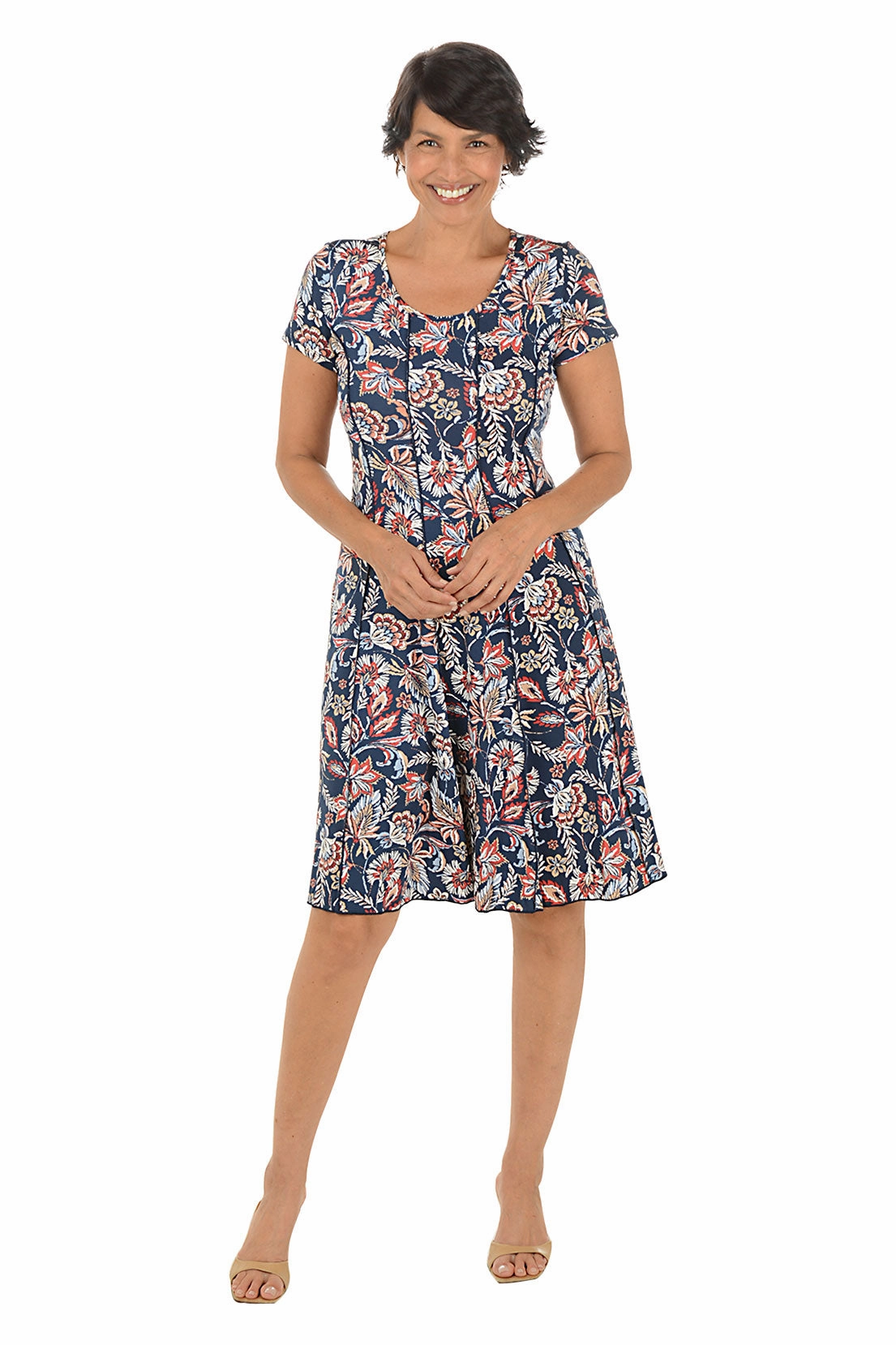 Melaleuca Puff Print Seamed Dress Layered Movement