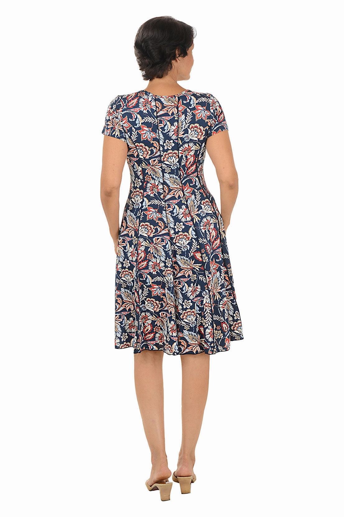 Melaleuca Puff Print Seamed Dress Simple Elegance