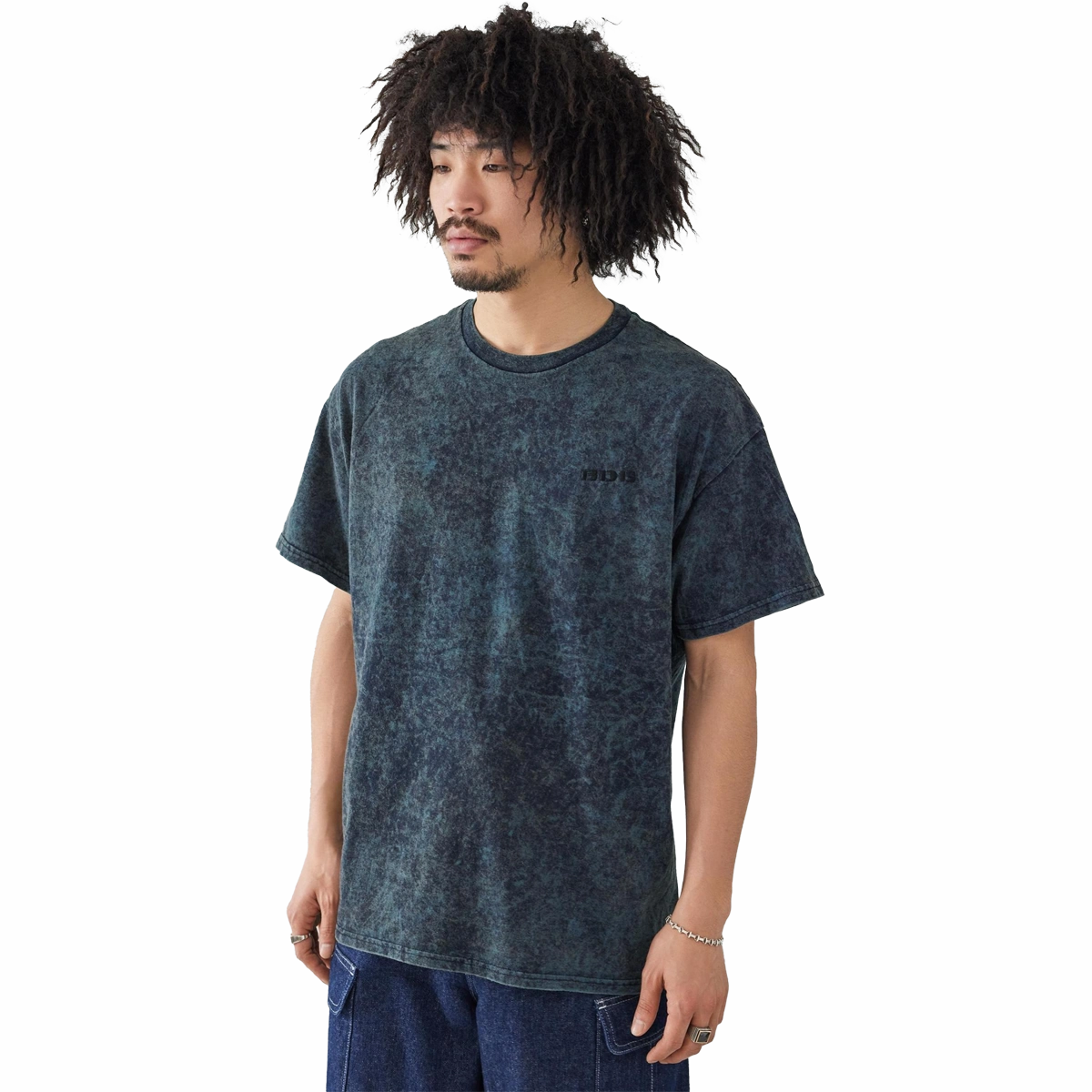 Men's Acid Wash Tee Breezy Comfort Dimensional Stability Weave