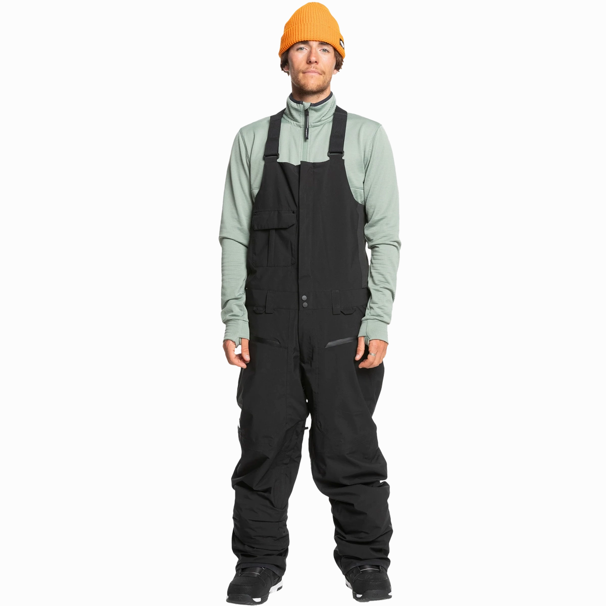 Double Layered Hem Men's Utility Bib Snow Pants