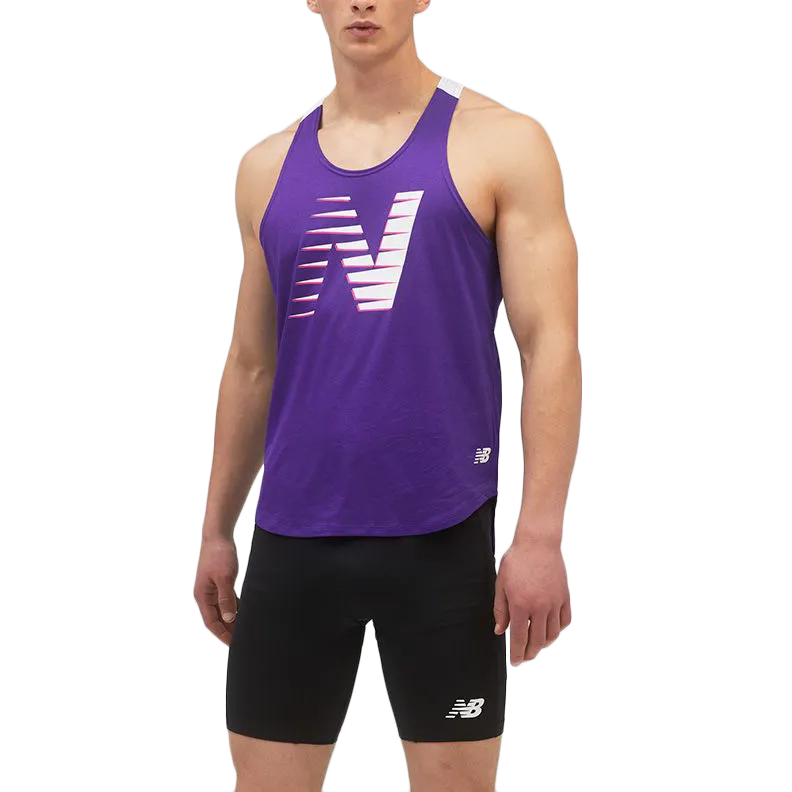 Men's Fast Flight Printed Singlet Comfy Top On-the-Go Fashion