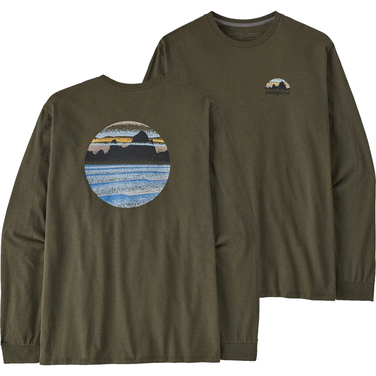 Playful Vibes Comfy Flex Men's Long Sleeve Skyline Stencil Responsibili-T