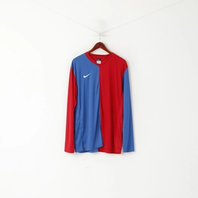 Bold colors Nike Men XL Shirt Red Blue Vintage Dri-Fit Sportswear Football Long Sleeve Top