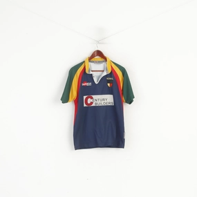 Quick Fit Wear Samurai Men XS Polo Shirt Navy Hillhead Jordanhill RFC Rugby Sport Jersey Top