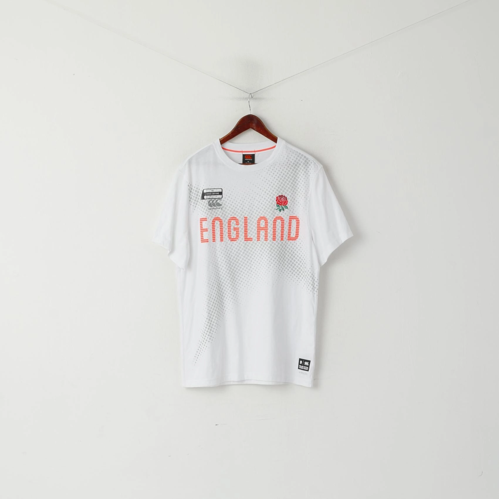 Canterbury Men XL T-Shirt White England National Rugby Union Team Sportswear Top Stylish Details Classic Vibes