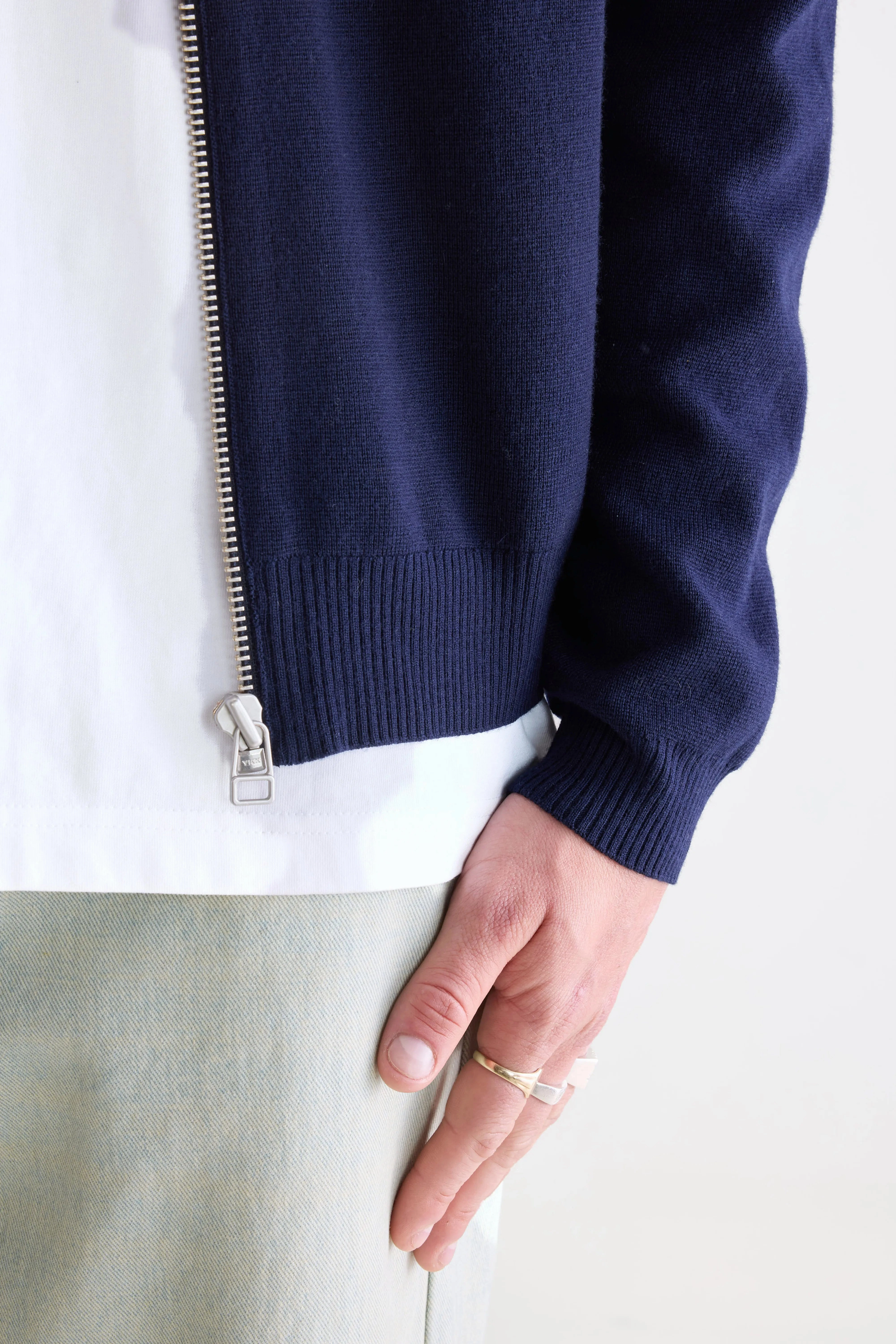 Dilso zip-up sweater (252 / M / NAVY) Light Weight